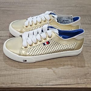 Tommy Hilfiger gold sneakers size 12 girls